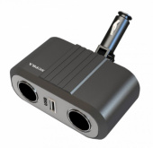 Разветвитель SUPRA SCP 2-12U на 2 прикуривателя+USB